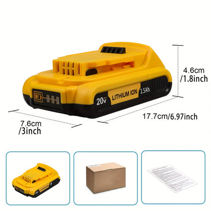 20V, 2.5Ah - LITHIUM-ION HIGH CAPACITY RECHARGEABLE BATTERY