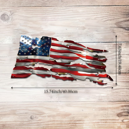 1pc - 15.75in x 7.63 in - AMERICAN PATRIOTIC METAL WALL ART|