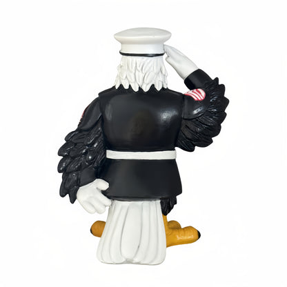 PATRIOTIC RESIN EAGLE STATUE MILITARY SALUTE STATUE