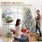 6ft/7ft/8ft - PRE-LIT DECORATIVE ARTIFICIAL CHRISTMAS TREE W/WHITE TIPS
