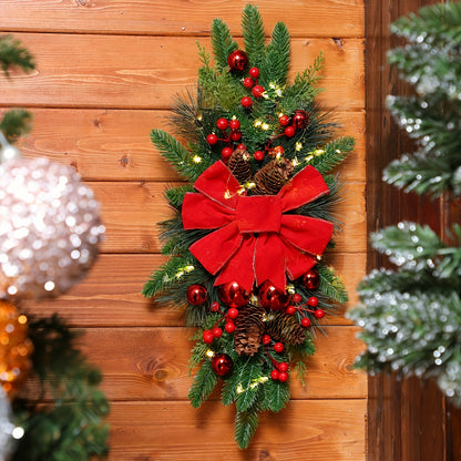 2pcs/3pcs/4pcs/5pcs, 23.62in -  CHRISTMAS STAIR FRONT DOOR WREATHS DECORATIONS