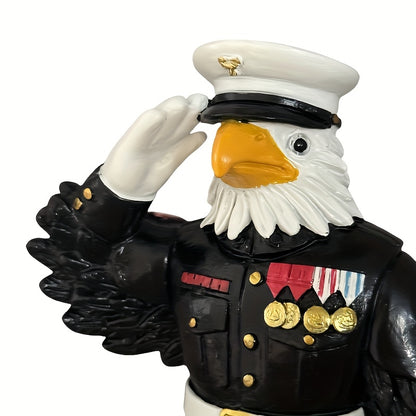 PATRIOTIC RESIN EAGLE STATUE MILITARY SALUTE STATUE