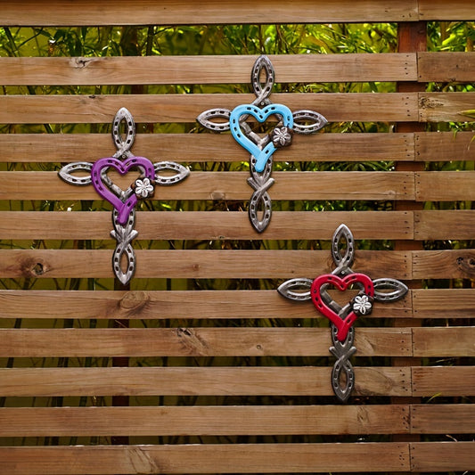 12in X 16in - HEAVY-DUTY IRON CONSTRUCTION METAL CROSS WALL ART