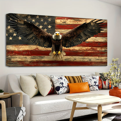1.5in  - VINTAGE AMERICAN FLAG & BALD EAGLE PATRIOTIC MURAL