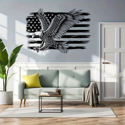 AMERICAN BALD EAGLE HANGING METAL WALL ART