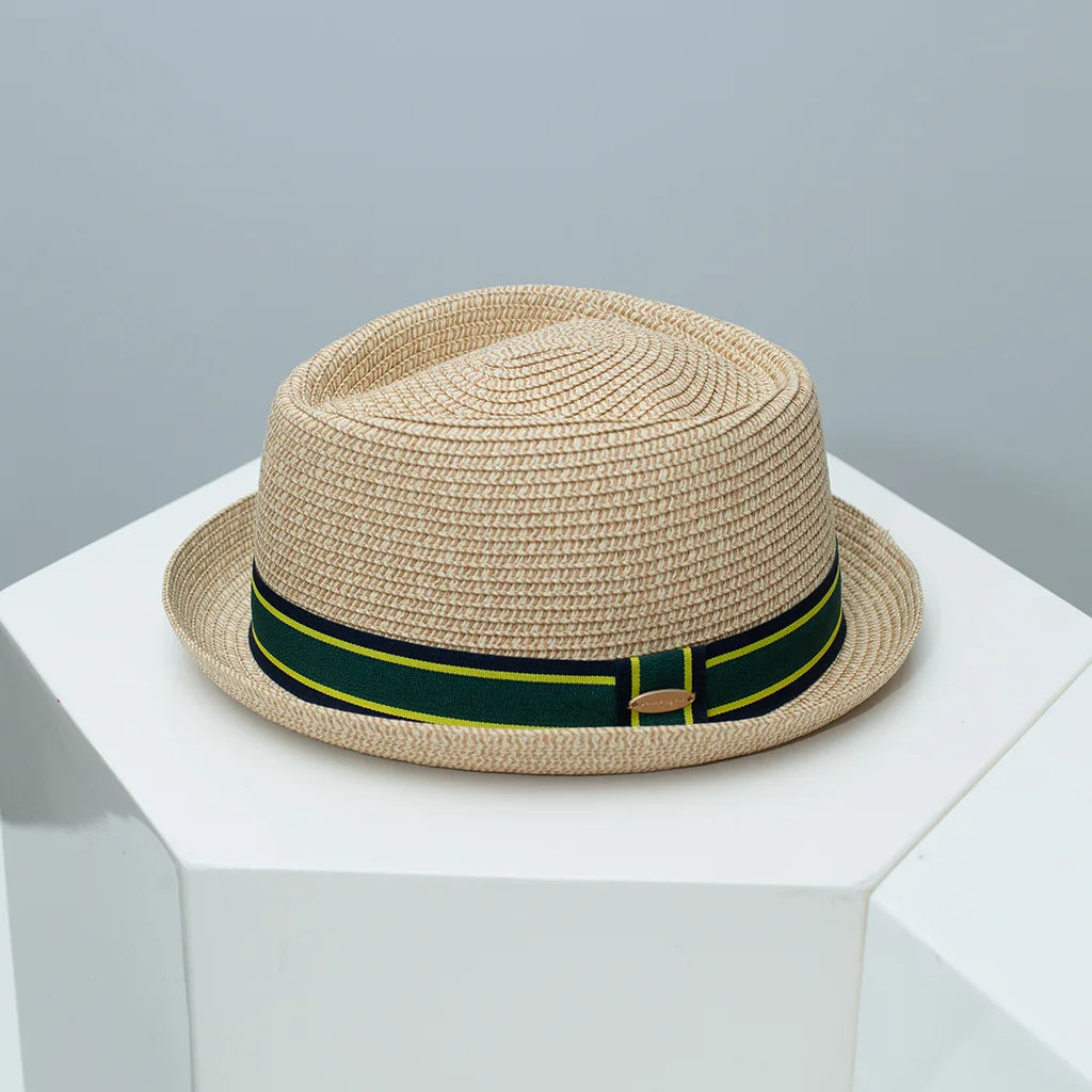 Vintage British Trilby Straw Hat Summer Fedora