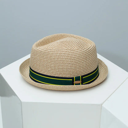Vintage British Trilby Straw Hat Summer Fedora