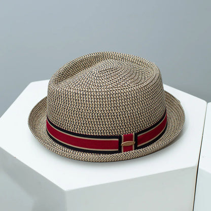 Vintage British Trilby Straw Hat Summer Fedora