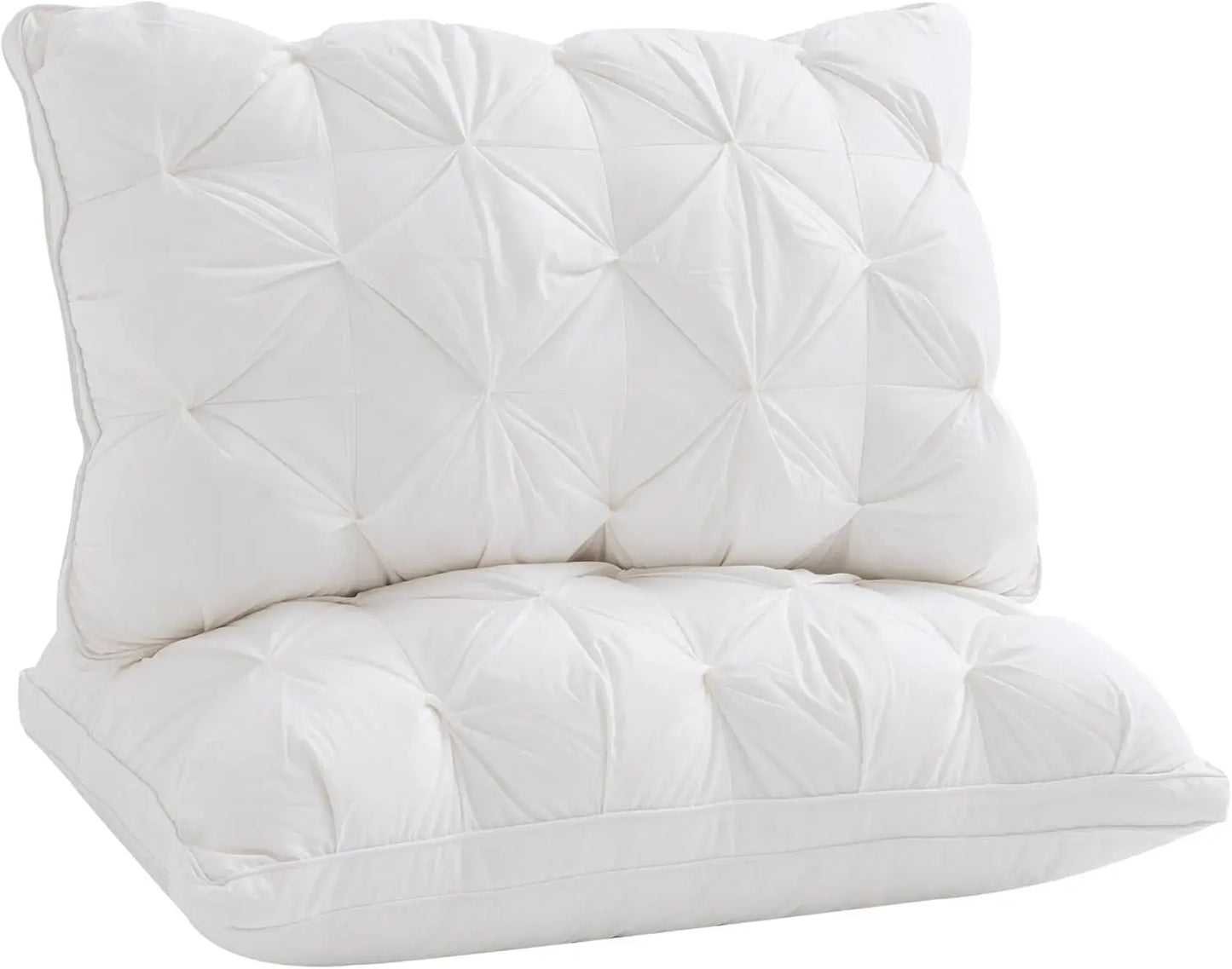 SET of 2 - QUEEN SIZE FLUFFY DOWN BED PILLOWS SOFT