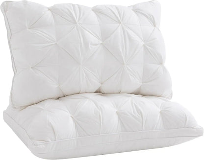 SET of 2 - QUEEN SIZE FLUFFY DOWN BED PILLOWS SOFT