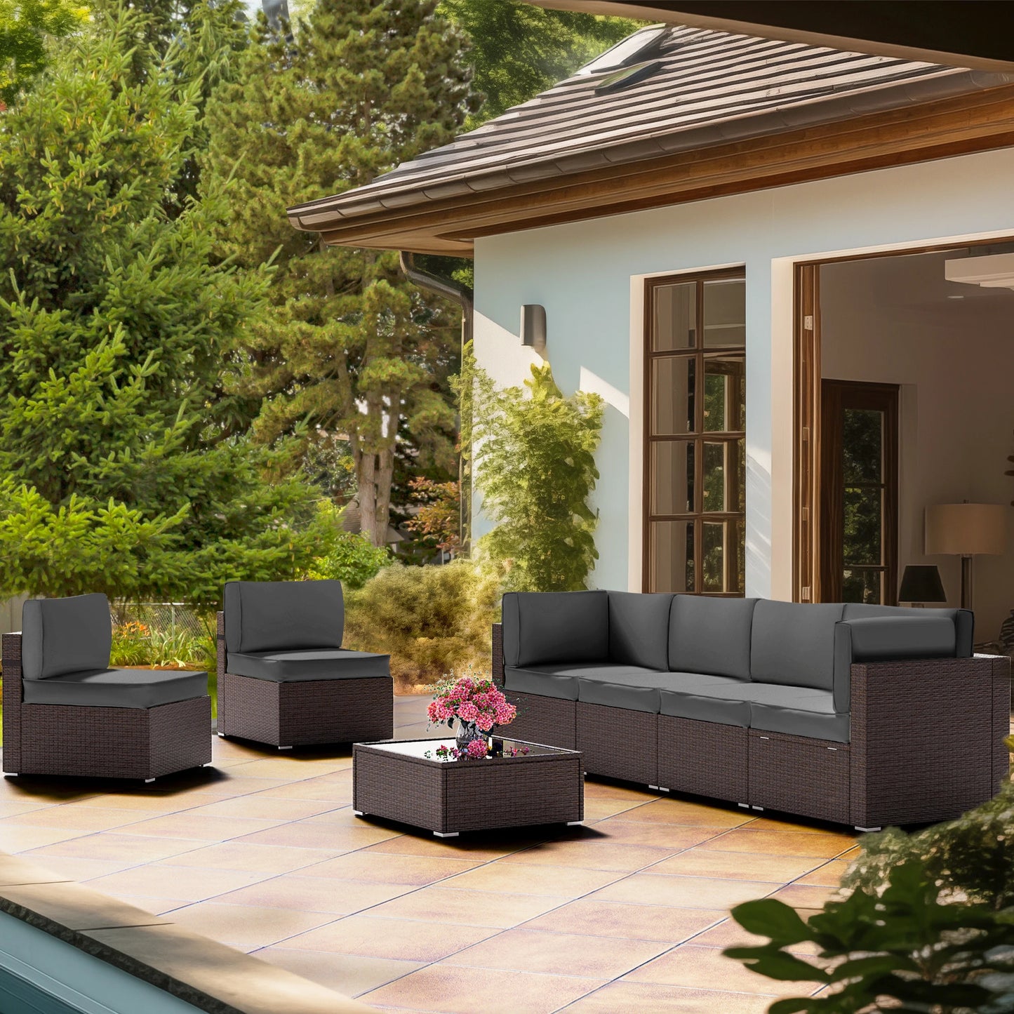 14 pcs Outdoor Deep Seat Patio Furniture Replacement Cushions