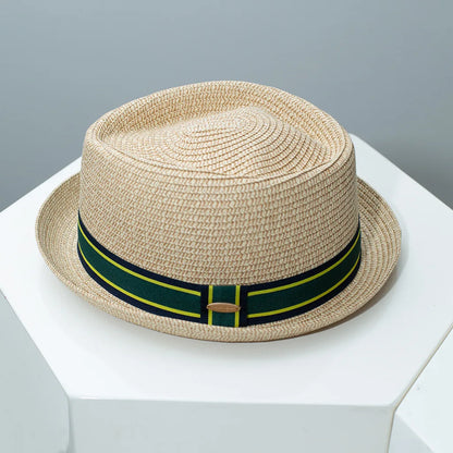 Vintage British Trilby Straw Hat Summer Fedora