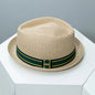 Vintage British Trilby Straw Hat Summer Fedora