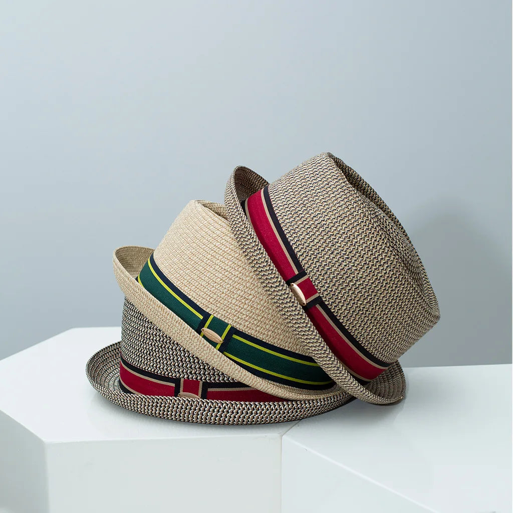 Vintage British Trilby Straw Hat Summer Fedora