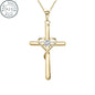 925 STERLING SILVER ZIRCON JEWELRY CROSS NECKLACE PENDANT