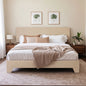 55 7/16in x 59in x 734.8in - SOFT LINEN UPHOLSTERED BED FRAME W/ADJUSTABLE HEADBOARD