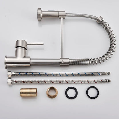 Stainless Steel Spring Brushed Kitchen Sink Faucet