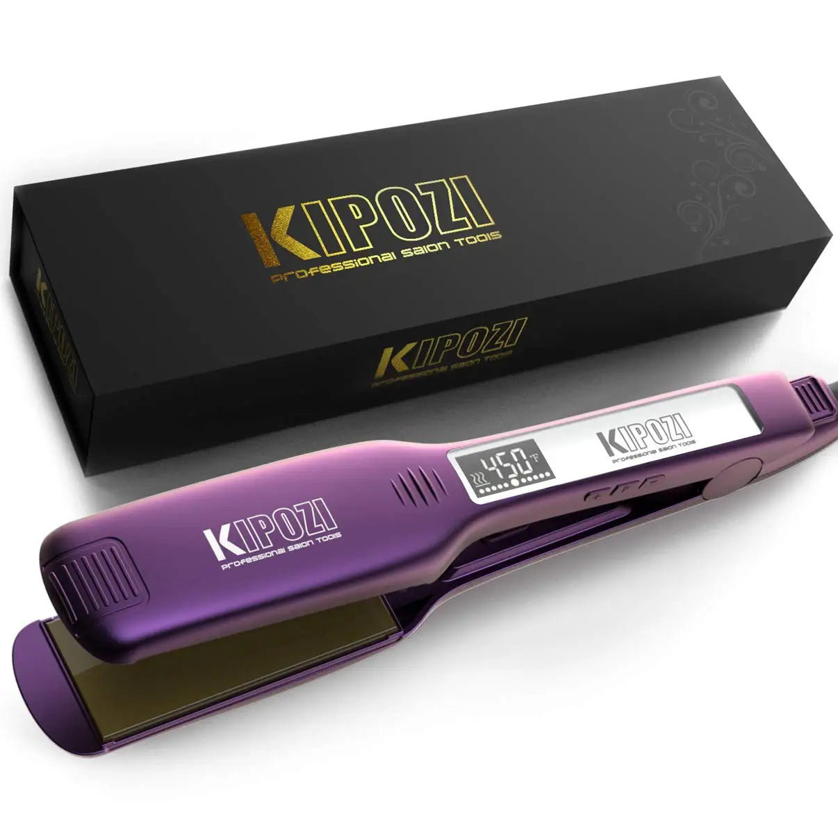 Professional Titanium Flat Iron Hair Straightener W/Dual Voltage
