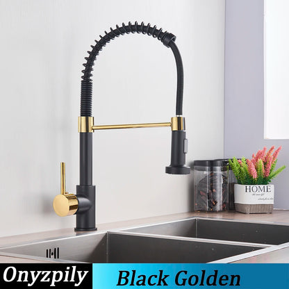 Stainless Steel Spring Brushed Kitchen Sink Faucet