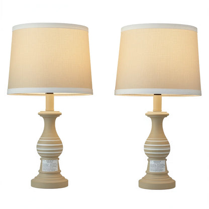 Set-of-2pcs, 18.5in - VINTAGE FARMHOUSE STYLE CERAMIC TABLE LAMPS