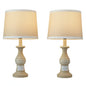 Set-of-2pcs, 18.5in - VINTAGE FARMHOUSE STYLE CERAMIC TABLE LAMPS