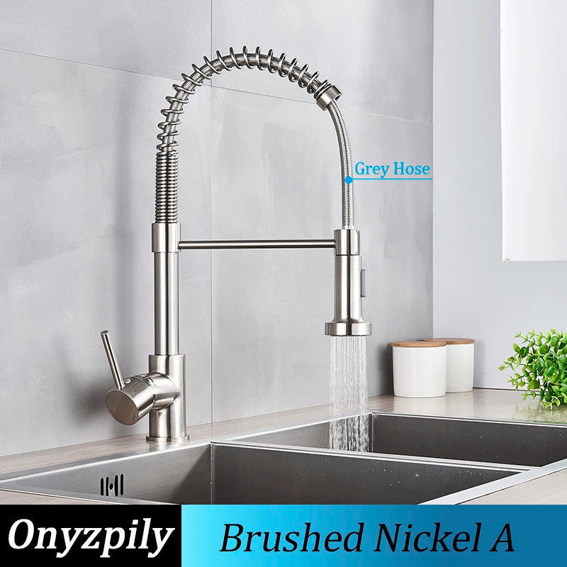 Stainless Steel Spring Brushed Kitchen Sink Faucet
