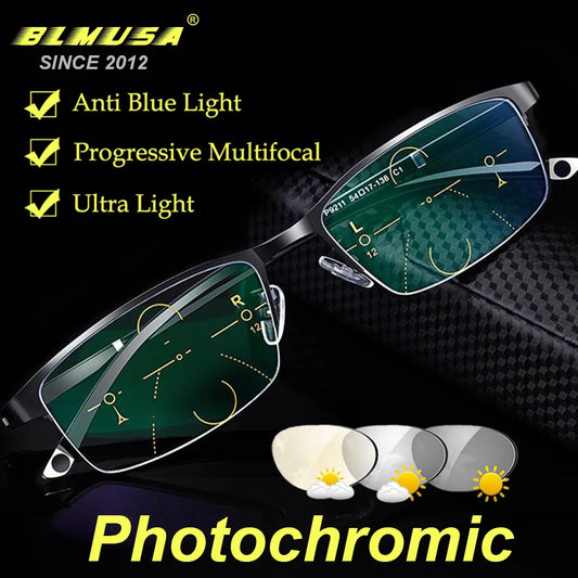 PHOTOCHROMIC PROGRESSIVE MULTIFOCAL ANTI-BLUE LIGHT READING GLASSES