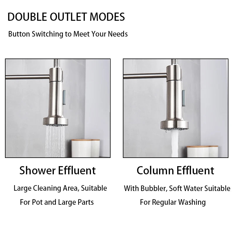 Stainless Steel Spring Brushed Kitchen Sink Faucet