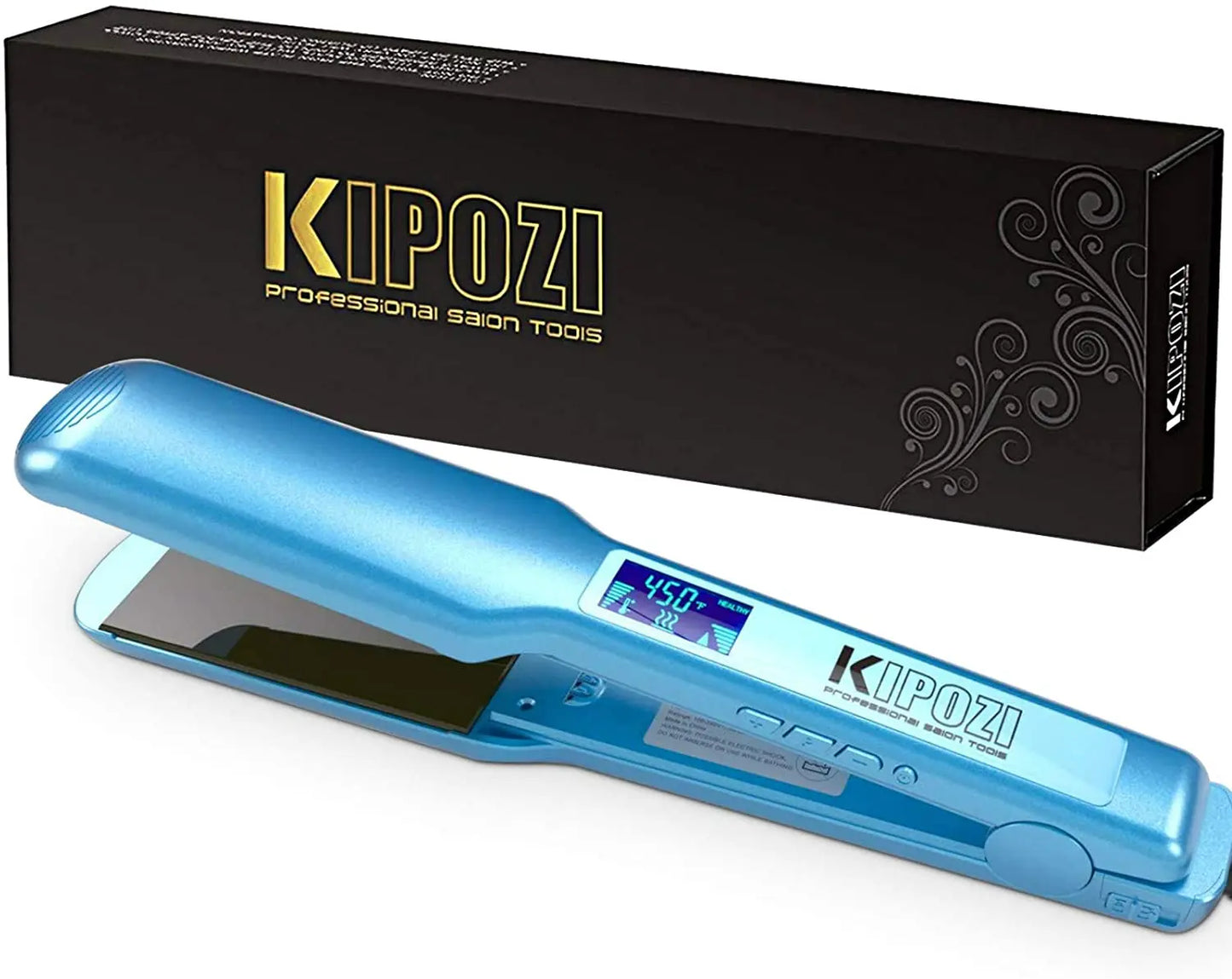 Professional Titanium Flat Iron Hair Straightener W/Dual Voltage