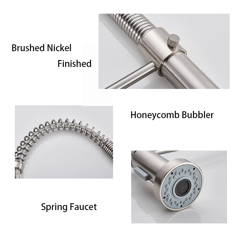 Stainless Steel Spring Brushed Kitchen Sink Faucet