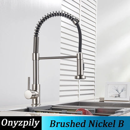 Stainless Steel Spring Brushed Kitchen Sink Faucet