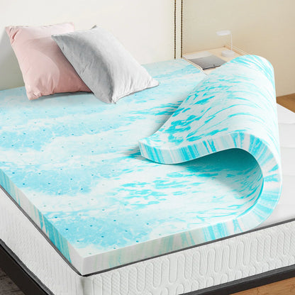 2-3in - SOFT COOLING GEL MEMORY FOAM FULL SIZE MATTRESS TOPPER