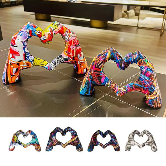COLORFUL LOVE GESTURE RESIN DESKTOP DECORATION ORNAMENT