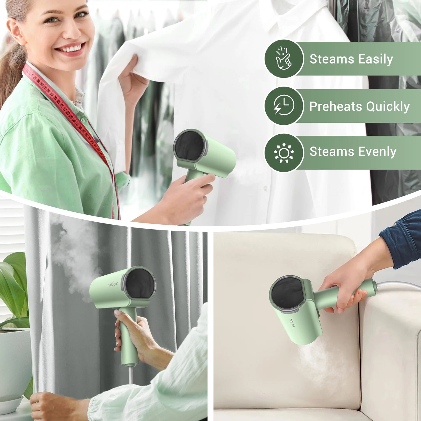 110V/220V - 1000W PORTABLE ELECTRIC HANDHELD GARMENT STEAMER IRON
