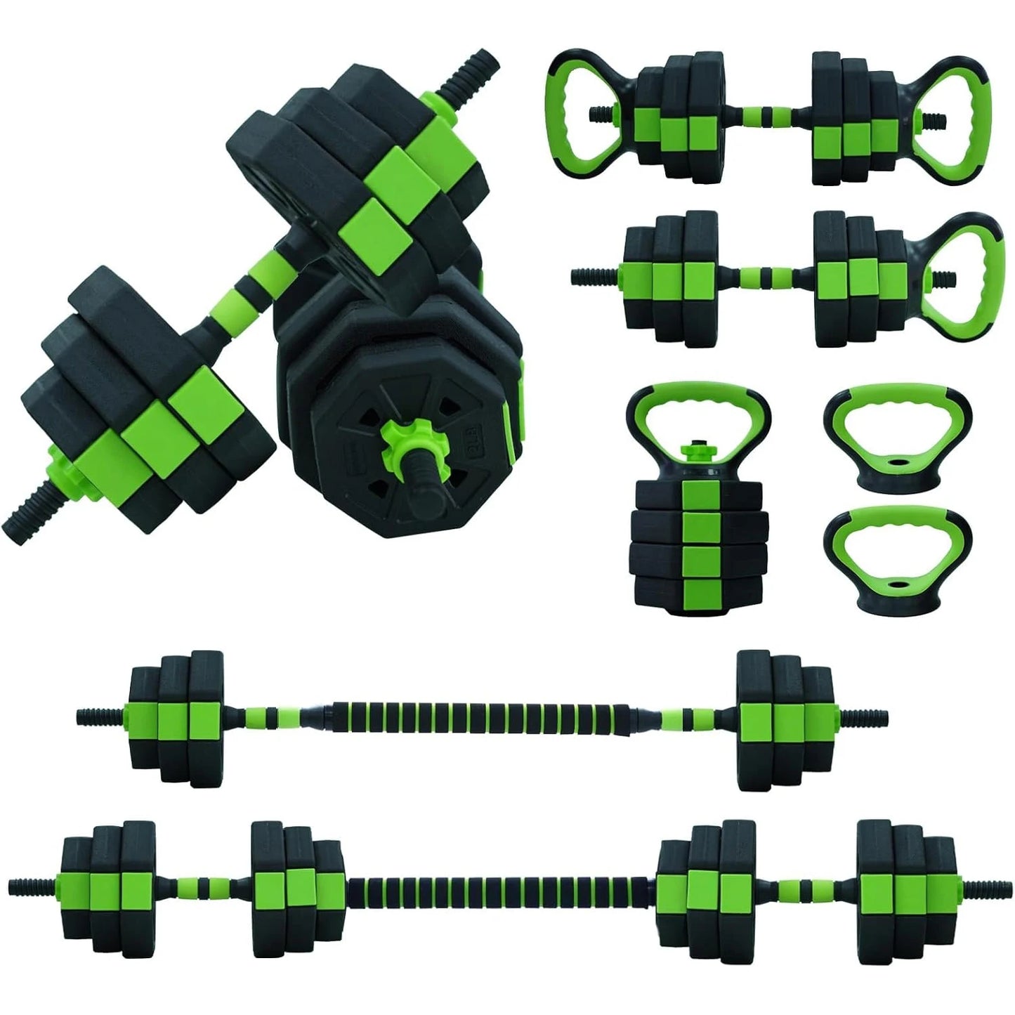 4-IN-1 66lbs/88lbs - ADJUSTABLE WEIGHT KETTLEBELL SET BARBELL/PUSH-UP STAND