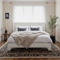 55 7/16in x 59in x 734.8in - SOFT LINEN UPHOLSTERED BED FRAME W/ADJUSTABLE HEADBOARD