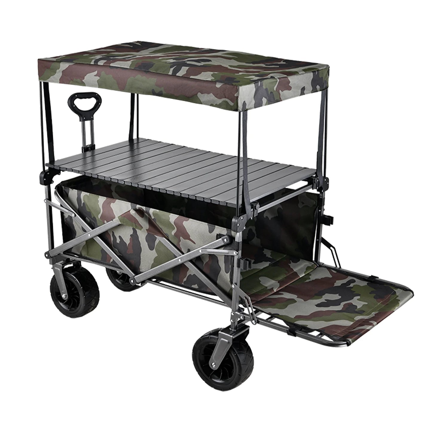 DOUBLE LAYER PORTABLE ROTATING WHEEL CAMPING/UTILITY CART
