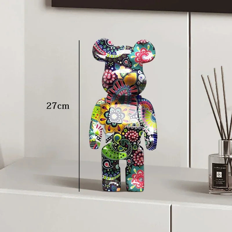 27cm - Graffiti Bear Resin Statue/Ornaments, Bear Decor