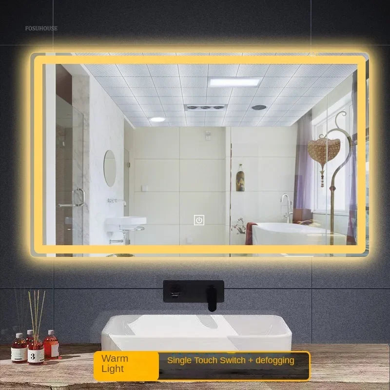 LED LIT - LUXURY WALL-MOUNTED TOUCH SCREEN BATHROOM MIRROR