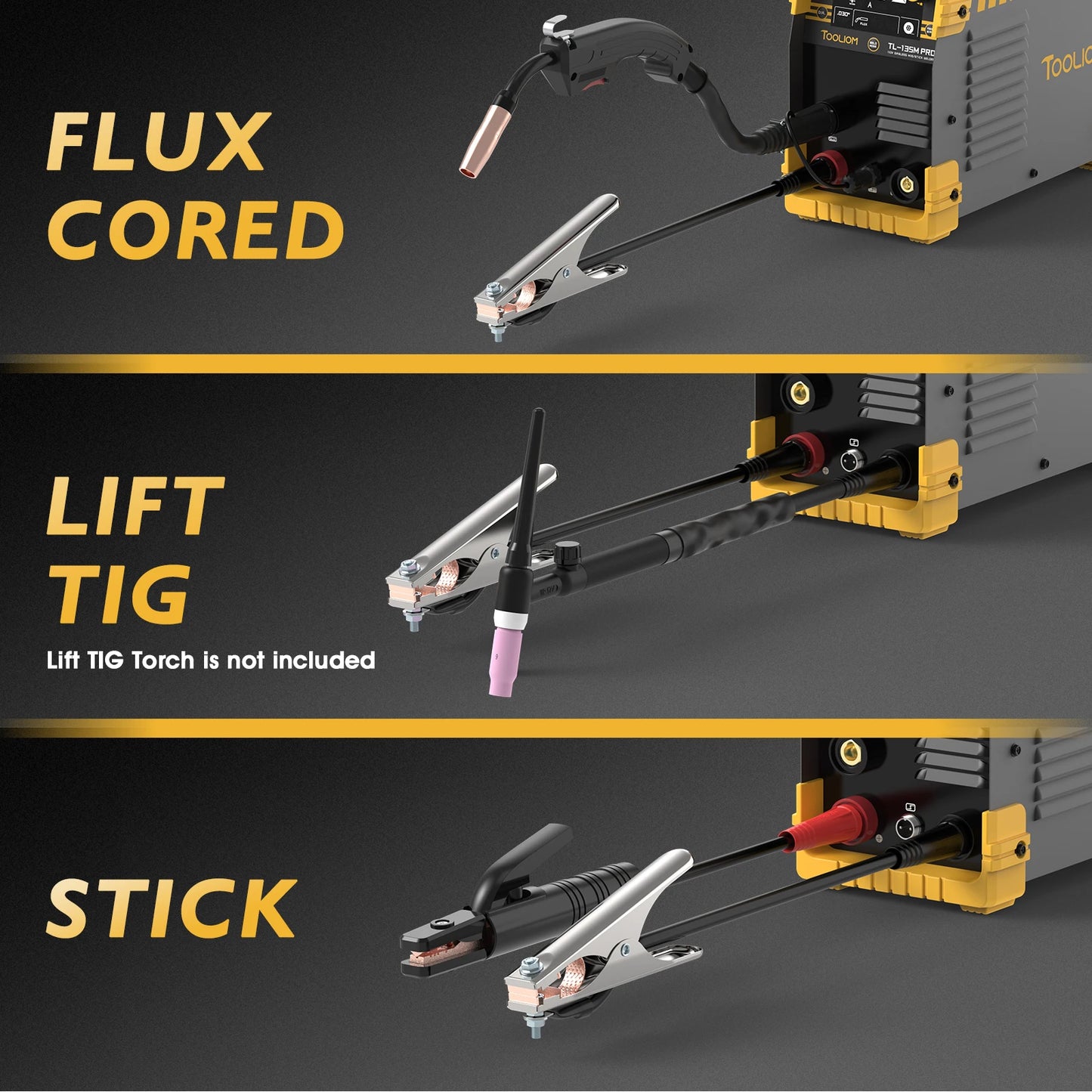 110V, 135A - DC INVERTER MIG WELDER FLUX CORE GASLESS MIG/TIG/STICK