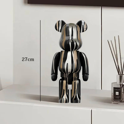 27cm - PAINTED GRAFFITI BEAR RESIN DESKTOP STATUE/ORNAMENTS