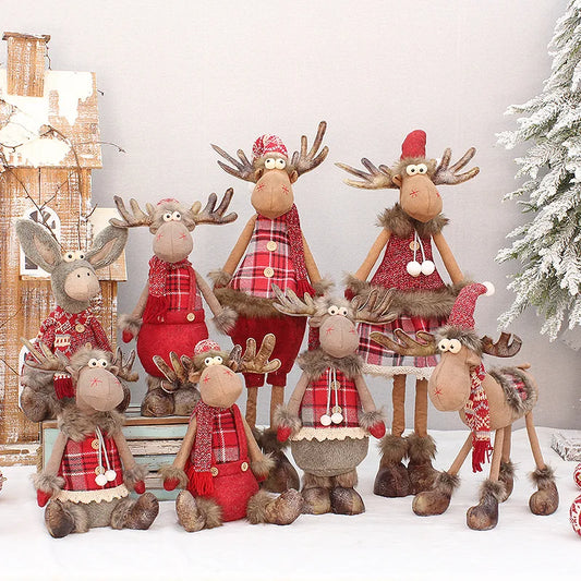 CUTE RETRACTABLE ELK/DEER CHRISTMAS DECORATIONS