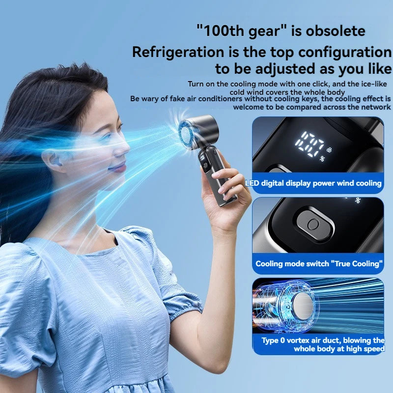 100-SPEEDS - HANGING ICE PACK HANDHELD HIGH SPEED FAN