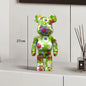 27cm - PAINTED GRAFFITI BEAR RESIN DESKTOP STATUE/ORNAMENTS