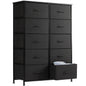 DRESSER/WARDROBE/BEDSIDE TABLE W/10-FABRIC DRAWERS