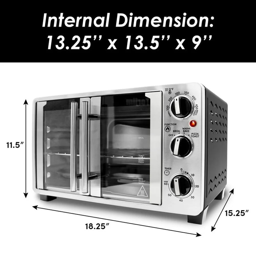 25L - DOUBLE DOOR STAINLESS STEEL CONVECTION TOASTER OVEN