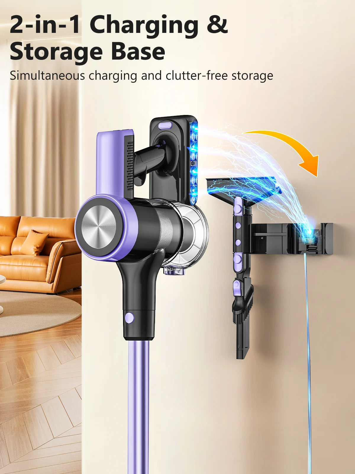50Watts/55KPA - Cordless Handheld Vacuum Cleaner, 60-Minute Battery Capacity