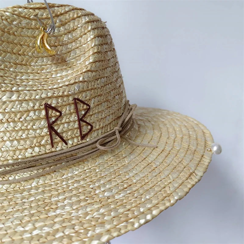 Beach Hat Punk Pearl Chain Crown Sun Hat