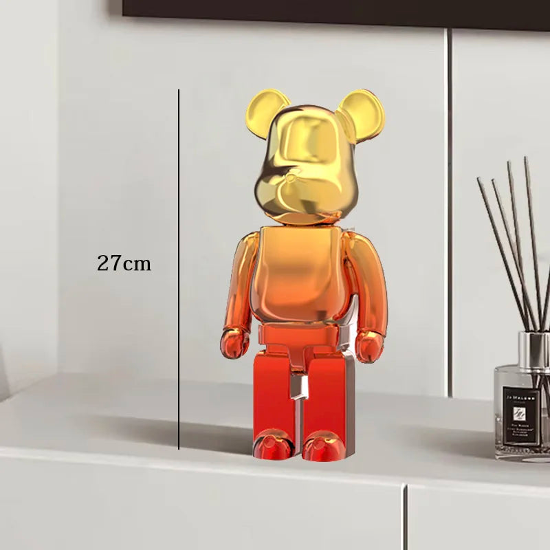 27cm - PAINTED GRAFFITI BEAR RESIN DESKTOP STATUE/ORNAMENTS