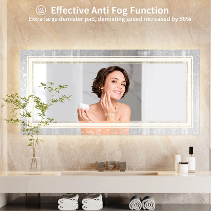 JUMBO-LARGE ILLUMINATED FRONT & BACKLIT LIGHTS VANITY MIRROR